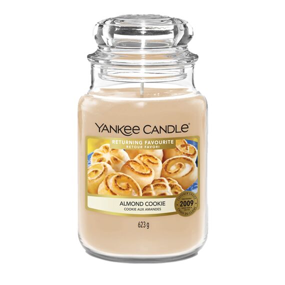 Yankee Candle Duftkerze im Glas (groß) | Almond Cookie | Brenndauer bis zu 150 Stunden