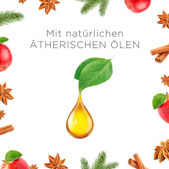 Air Wick Wohlfühl-Duftkerze im Glas – Duft: Zimtzauber und Bratapfel – Je bis zu 20 Stunden Brenndauer – Enthält natürliche ätherische Öle – 6 x 105 g Duftkerze