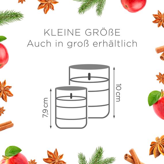Air Wick Wohlfühl-Duftkerze im Glas – Duft: Zimtzauber und Bratapfel – Je bis zu 20 Stunden Brenndauer – Enthält natürliche ätherische Öle – 6 x 105 g Duftkerze