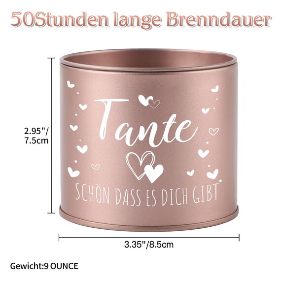 PRSTENLY Tante Geschenk, Duftkerze Beste Tante Geburtstagsgeschenk, Geschenk für Tante zum Geburtstag Weihnachtsgeschenke Muttertagsgeschenk