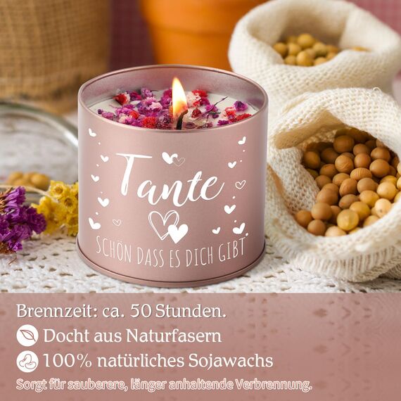 PRSTENLY Tante Geschenk, Duftkerze Beste Tante Geburtstagsgeschenk, Geschenk für Tante zum Geburtstag Weihnachtsgeschenke Muttertagsgeschenk