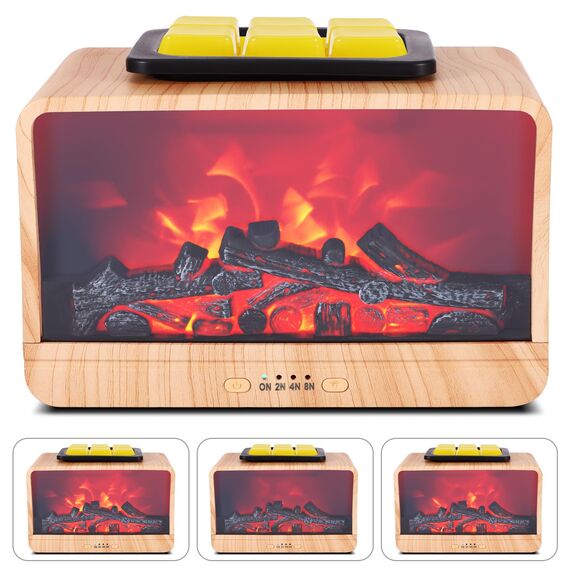 Duftlampe Elektrisch,Kamin Duftlampe für Wachs,Dynamische Flamme Elektrische Duftlampen mit 4 Timer & 3 Helligkeit,Duft Wärmer Nachtlicht,Duftwachs Lampe Elektrisch für Heim Büro Geschenke Dekoration