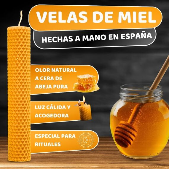 DECEVI Bienenwachskerzen Honigwabe – 8 Stück – 100% Natürliches spanisches Bienenwachs – Handgefertigt & Ohne Paraffin – Nachhaltige Kerzen für Zuhause (3 Stück, 20 cm x 3,5 cm)