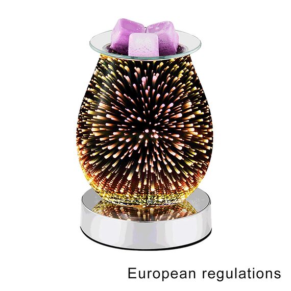 Wowlela Duftlampe Wachs 3D Glas Elektrische Duftlampe für Wachs Energie Sparen Elektrisch Teelicht Duftöl Lampe für Home Office Schlafzimmer Geschenke