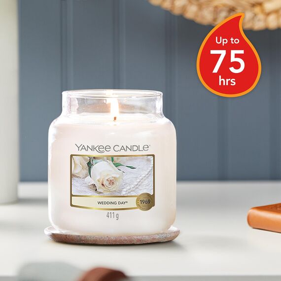 Yankee Candle Duftkerze im Glas (mittelgroß) | Wedding Day | Brenndauer bis zu 75 Stunden