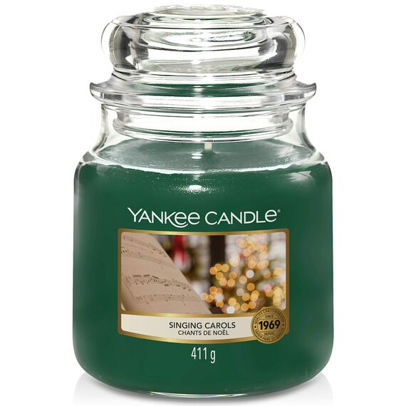 Yankee Candle Duftkerze im Glas (mittel) | Singing Carols | Brenndauer bis zu 75 Stunden