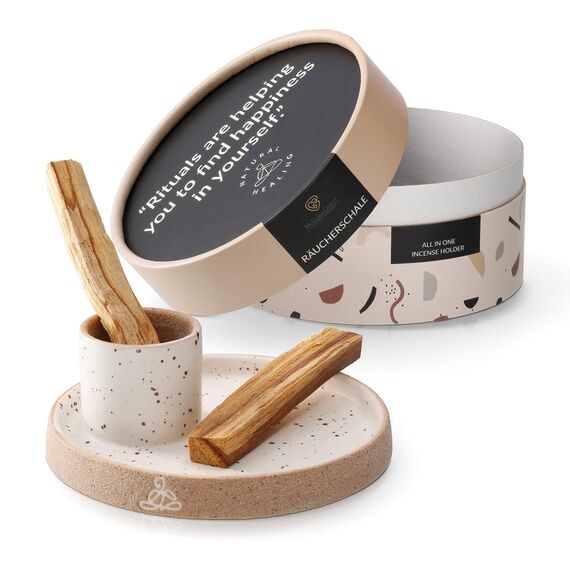 [HOCHWERTIGE] Räucherschale für jedes Räucherwerk, Räucherstäbchen, Palo Santo, Weißer Salbei I Räucherschale I PALO Santo UND Salbei SIND Nicht ENTHALTEN