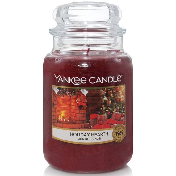 Yankee Candle Duftkerze im Glas (groß) | Holiday Hearth | Brenndauer bis zu 150 Stunden Mit Duft
