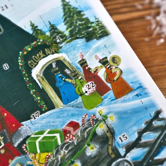 Crottendorfer Adventskalender - 24 Düfte - Hochformat (21x30cm) - Crottendorfer Räucherkerzen für Weihnachten - Räuchermännchen Zubehör - Mit Weihrauch, Myrrhe, Zimt, Vanille, Tanne - Made in Germany