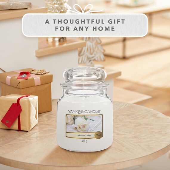 Yankee Candle Duftkerze im Glas (mittelgroß) | Wedding Day | Brenndauer bis zu 75 Stunden