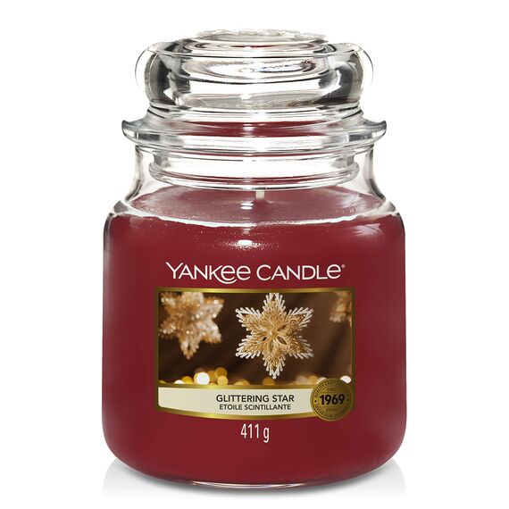 Yankee Candle Duftkerze im Glas (mittelgroß) | Glittering Star | Brenndauer bis zu 75 Stunden