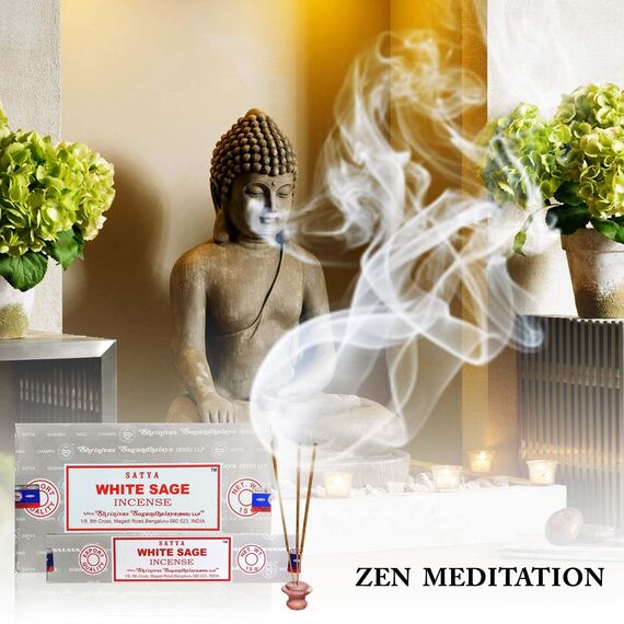 Nag Champa Satya Räucherstäbchen, Weißsalbei, 12x15g