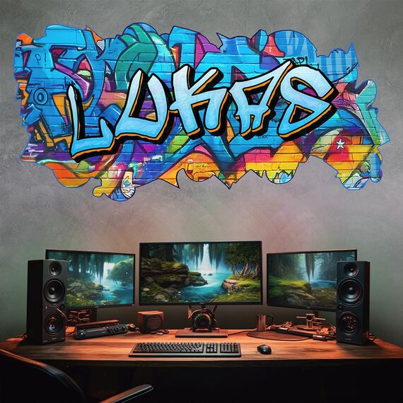 tjapalo® vz79 Graffiti Wandtattoo Graffiti Name Wandtattoo Kinderzimmer Name Bilder personalisiert Jugendzimmer Deko personalisiert Wanddeko Kinderzimmer A vz79