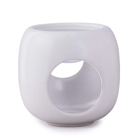 Kaloogo Sabai Scent Pure Duftlampe Keramik für ätherische Öle – minimalistisches Duftlicht – perfekte Wärmeabgabe – hochwertige Duftlampe Teelicht – für Duftwachs und Duftöl – Aromalampe (weiß matt)