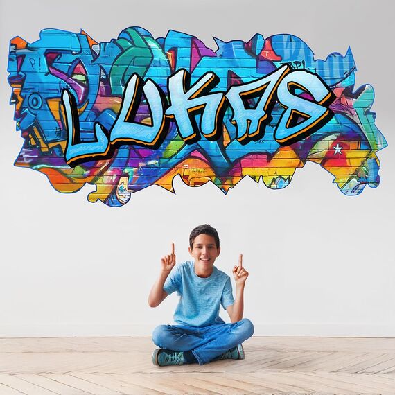 tjapalo® vz79 Graffiti Wandtattoo Graffiti Name Wandtattoo Kinderzimmer Name Bilder personalisiert Jugendzimmer Deko personalisiert Wanddeko Kinderzimmer A vz79