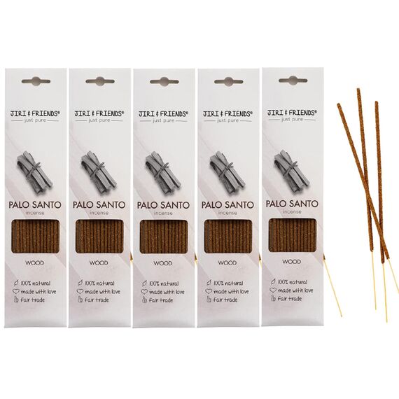 5-Pack Räucherstäbchen Palo Santo Heiliges Holz Räucherholz Jiri and Friends 100% Natürlich 15 Stuck Natural Incense Palo Santo Fair Trade Räucherwerk