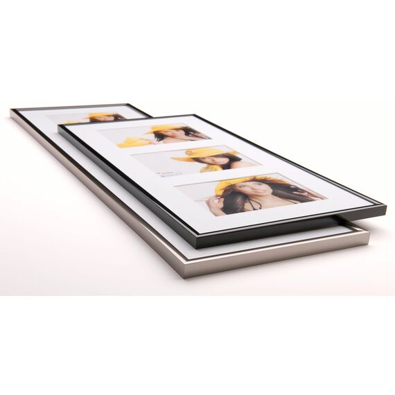 walther design Bilderrahmen gold 3x 13x18 cm Galerie mit Passepartout, New Lifestyle Kunststoffrahmen KV338G