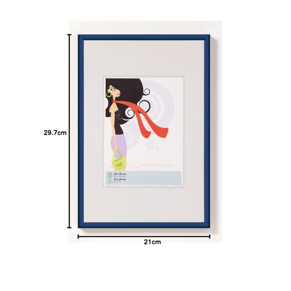 walther design Bilderrahmen blau 21 x 29,7 cm (DIN A4) New Lifestyle Kunststoffrahmen KV130L