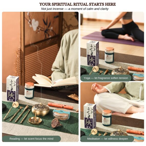 Kupfer Weihrauch Brenner und 16-teilige Tool Kit für die Herstellung von Backflow Räucherkegel - Perfekt für Yoga, Meditation Inklusive Censer Form Werkzeuge, Brenner und Zubehör