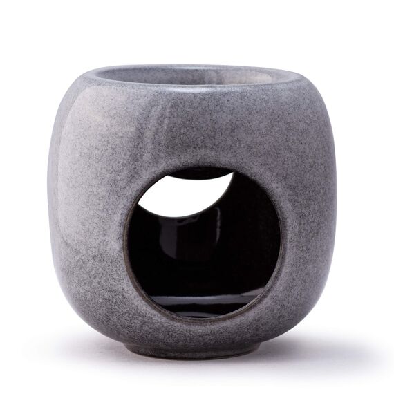 Kaloogo Sabai Scent Pure Duftlampe Keramik für ätherische Öle – minimalistisches Duftlicht – perfekte Wärmeabgabe – hochwertige Duftlampe Teelicht – für Duftwachs und Duftöl – Aromalampe (Aschgrau)