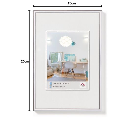 walther design Bilderrahmen silber 15 x 20 cm New Lifestyle Kunststoffrahmen KV520S