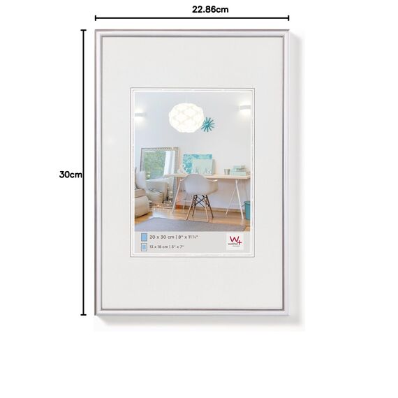 Walther KV040S New Lifestyle Kunststoffrahmen im Format 30 x 40 silber