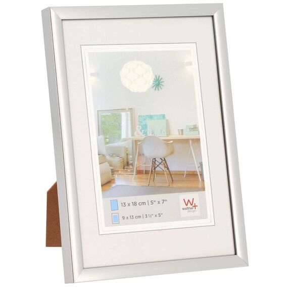 walther design Bilderrahmen silber 10 x 15 cm New Lifestyle Kunststoffrahmen KV015S