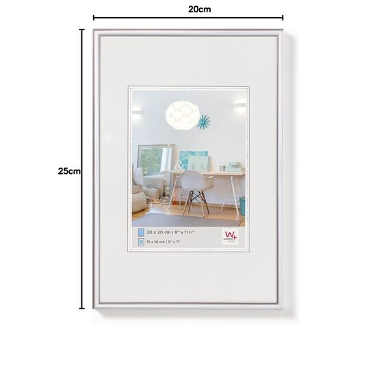 walther design Bilderrahmen silber 20 x 25 cm New Lifestyle Kunststoffrahmen KV025S