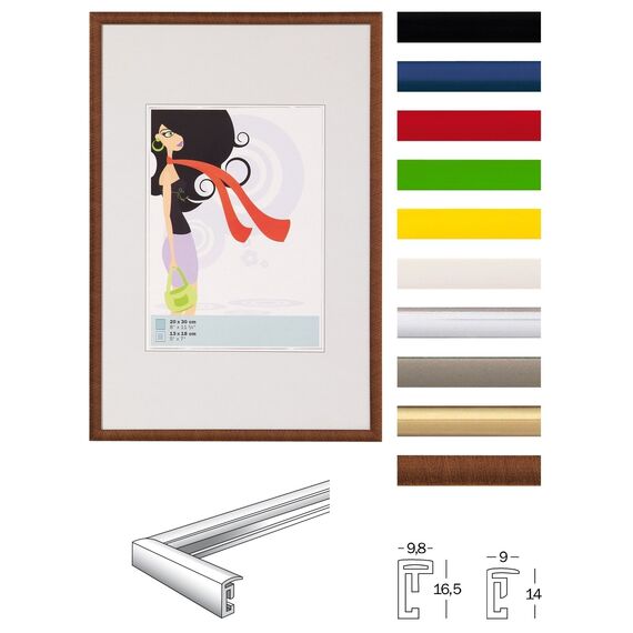 walther design Bilderrahmen rot 20 x 30 cm New Lifestyle Kunststoffrahmen KV030R