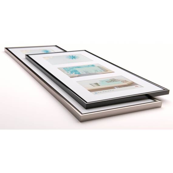 walther design Bilderrahmen stahl 3X 15x20 cm Galerie mit Passepartout, New Lifestyle Kunststoffrahmen KV320D