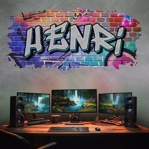 tjapalo® vz81 Graffiti Wandtattoo Graffiti Name Wandtattoo Kinderzimmer Name Bilder personalisiert Jugendzimmer Deko personalisiert Wanddeko Kinderzimmer c vz81