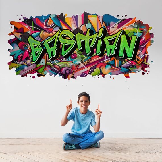 tjapalo® vz83 Graffiti Wandtattoo Graffiti Name Wandtattoo Kinderzimmer Name Bilder personalisiert Jugendzimmer Deko personalisiert Wanddeko Kinderzimmer, E vz83