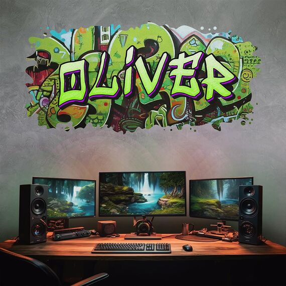 tjapalo® vz84 Graffiti Wandtattoo Graffiti Name Wandtattoo Kinderzimmer Name Bilder personalisiert Jugendzimmer Deko personalisiert Wanddeko Kinderzimmer F vz84