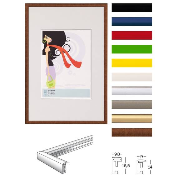 walther design Bilderrahmen rot 40 x 50 cm New Lifestyle Kunststoffrahmen KV050R