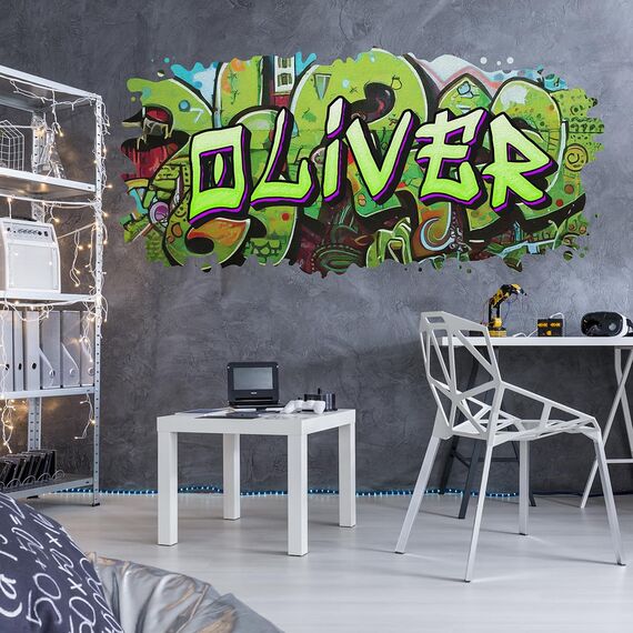 tjapalo® vz84 Graffiti Wandtattoo Graffiti Name Wandtattoo Kinderzimmer Name Bilder personalisiert Jugendzimmer Deko personalisiert Wanddeko Kinderzimmer F vz84