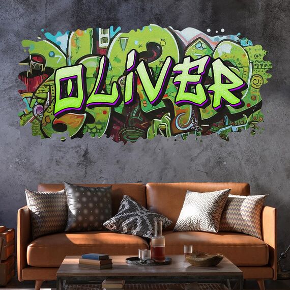 tjapalo® vz84 Graffiti Wandtattoo Graffiti Name Wandtattoo Kinderzimmer Name Bilder personalisiert Jugendzimmer Deko personalisiert Wanddeko Kinderzimmer F vz84