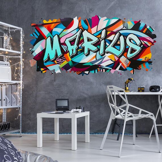 tjapalo® vz82 Graffiti Wandtattoo Graffiti Name Wandtattoo Kinderzimmer Name Bilder personalisiert Jugendzimmer Deko personalisiert Wanddeko Kinderzimmer D vz82