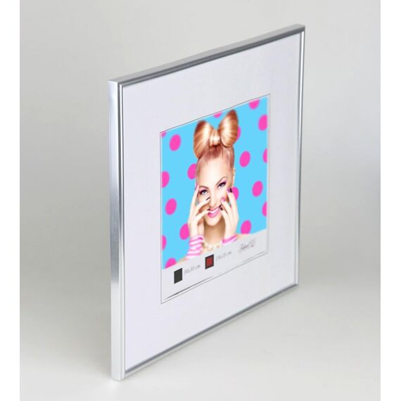 Bilderrahmen Kunststoff Lifestyle Foto Rahmen Collage Wanddeko Poster Photo Style: Farbe: Silber | Format: 50x50