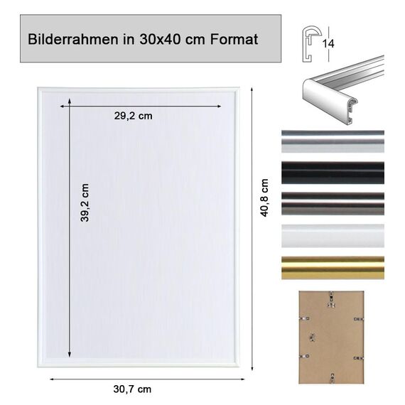 Bilderrahmen Kunststoff Lifestyle Foto Rahmen Collage Wanddeko Poster Photo Style: Farbe: Gold | Format: 30x40