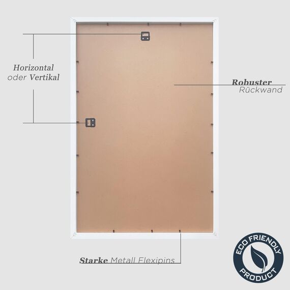 VUVUZULA Bilderrahmen 40x60cm Weiß Holz Fotorahmen Holzrahmen MDF Rahmen 40x60cm 3er Set