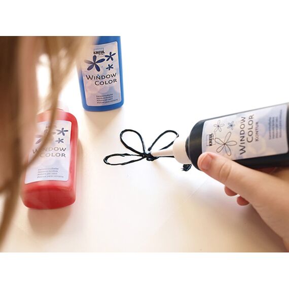 KREUL 42726 - Window Color glitzer violett 80 ml, glitzernde Fenstermalfarbe auf Wasserbasis, für glatte Oberflächen wie Glas, Spiegel und Fliesen