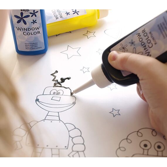 KREUL 42726 - Window Color glitzer violett 80 ml, glitzernde Fenstermalfarbe auf Wasserbasis, für glatte Oberflächen wie Glas, Spiegel und Fliesen