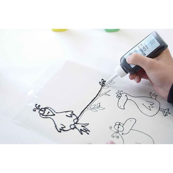 KREUL 42722 - Window Color dunkelbraun 80 ml, Fenstermalfarbe auf Wasserbasis, mit strukturierter Oberfläche, für Glas, Spiegel, Fliesen und andere glatte Flächen