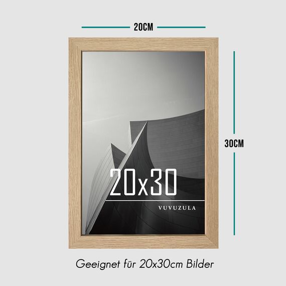 VUVUZULA Bilderrahmen 20x30cm Holz Fotorahmen 8x12 Zoll Holzrahmen MDF Rahmen 20x30cm Natur 3er Set