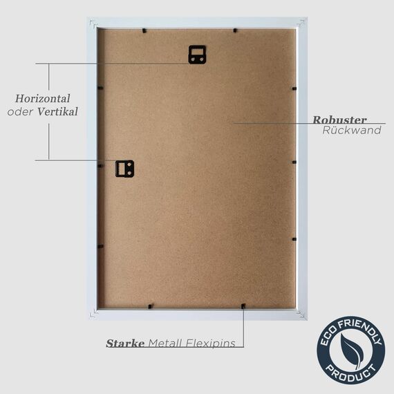 VUVUZULA Bilderrahmen A3 Weiss Holz Fotorahmen 30x42cm Holzrahmen MDF Rahmen DIN A3 3er Set