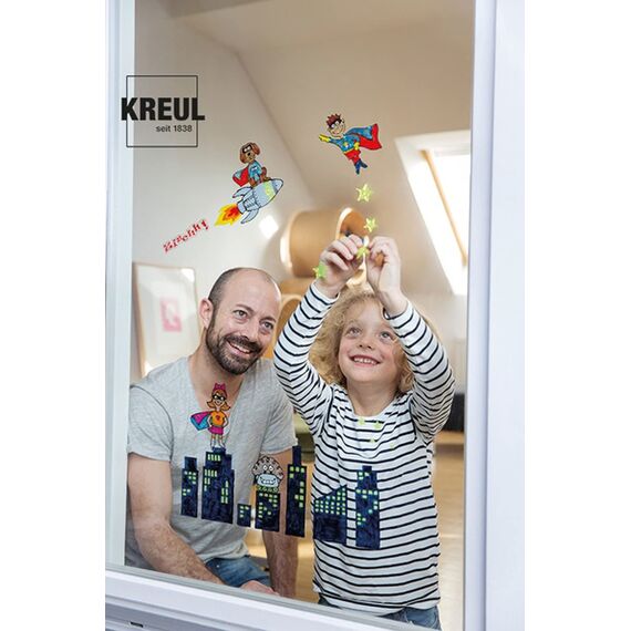 KREUL 42726 - Window Color glitzer violett 80 ml, glitzernde Fenstermalfarbe auf Wasserbasis, für glatte Oberflächen wie Glas, Spiegel und Fliesen