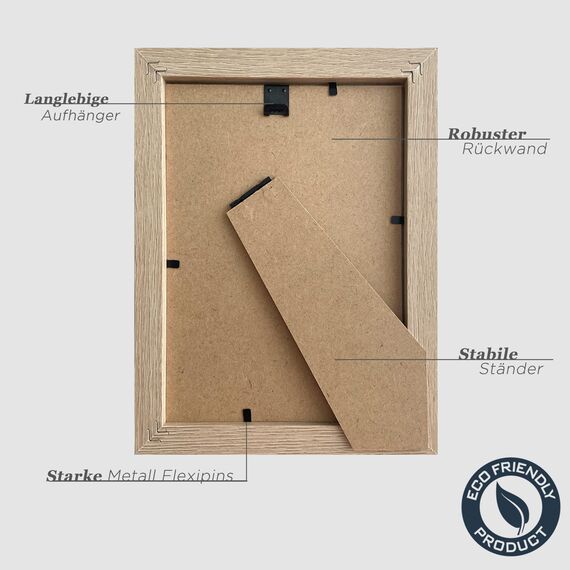 VUVUZULA Bilderrahmen 10x15cm Holz Fotorahmen 4x6 Zoll Holzrahmen MDF Rahmen 10x15cm in Natur 3er Set