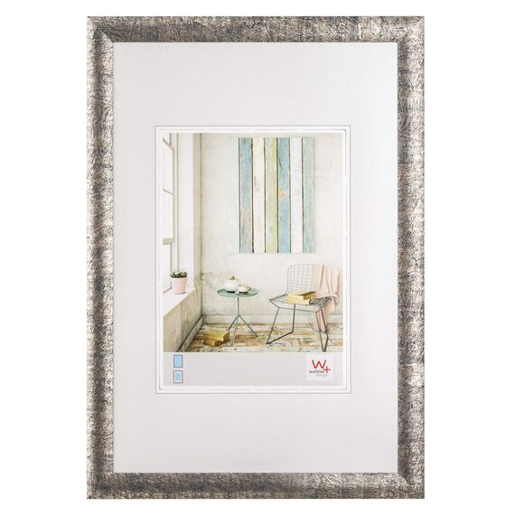 Unbekannt design KP050F Trendstyle Kunststoffrahmen 40x50 cm, silber-schwarz