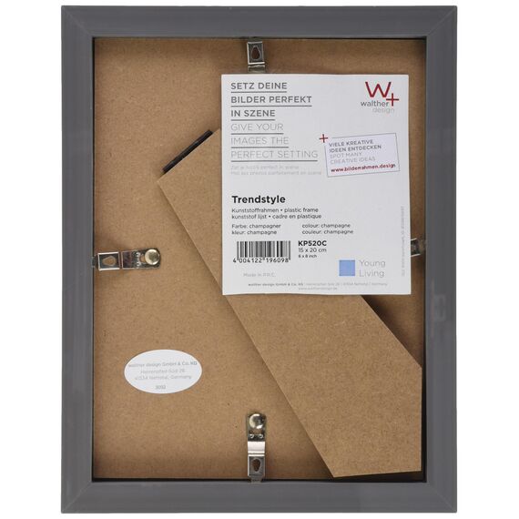 walther design KP520C Trendstyle Kunststoffrahmen 15x20 cm, champagner