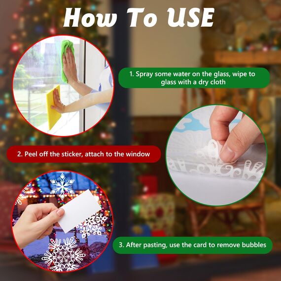 275 Fensterbilder Weihnachten Selbstklebend, Moxled Schneeflocken Fensterdeko Weihnachten, Wiederverwendbar Statisch Haftende PVC Aufkleber für Fenster Tür Winter Schneeflocken Weihnachtsdeko